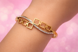 Aurora Geometric Gold Bangle