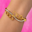 Aurora Geometric Gold Bangle