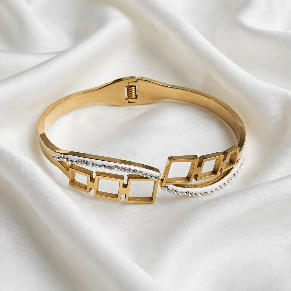 Aurora Geometric Gold Bangle