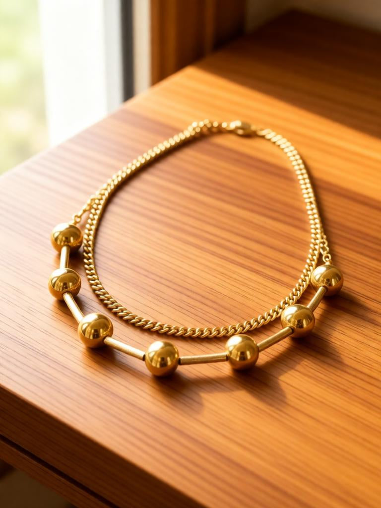 Golden Bead Harmony Necklace