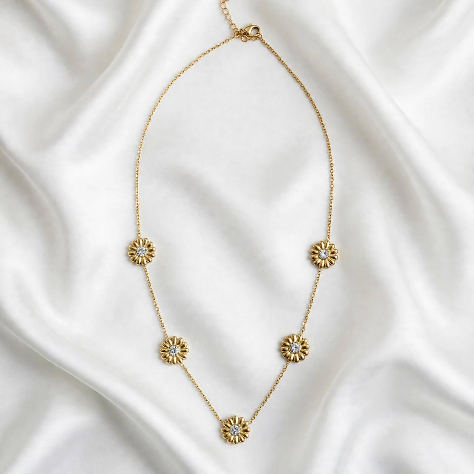 Golden Daisy Station Necklace