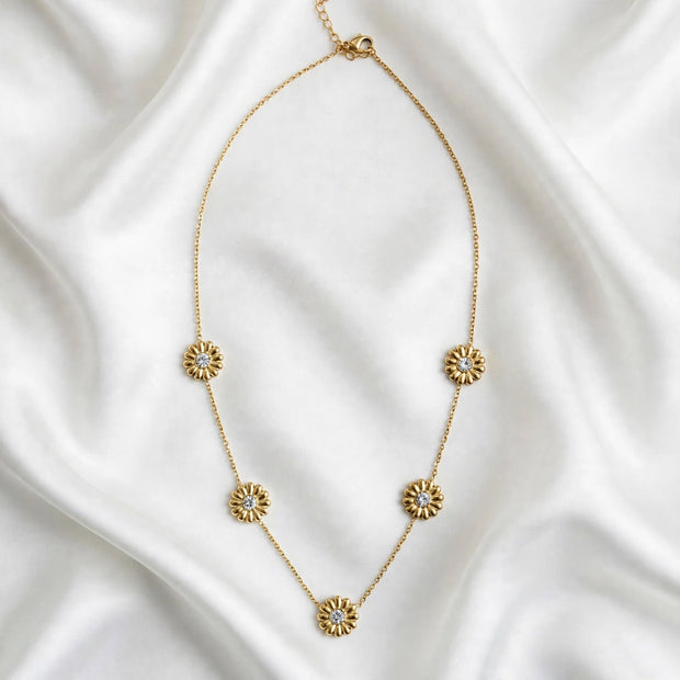 Golden Daisy Station Necklace