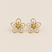 Clip-On Floral Drop Studs