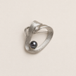 Silver Wire Heart with Pearl Brooch
