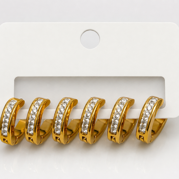 Crystal Curve Trio Studs