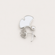 Silver Ginkgo Leaf with Pearl Brooch