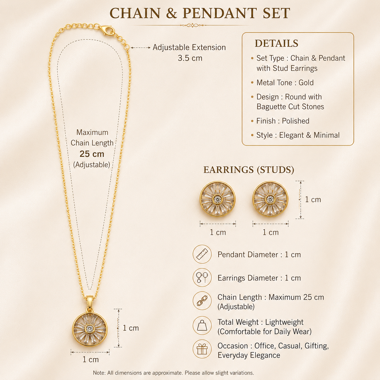 Glow Crystal Pendant and Earrings Set