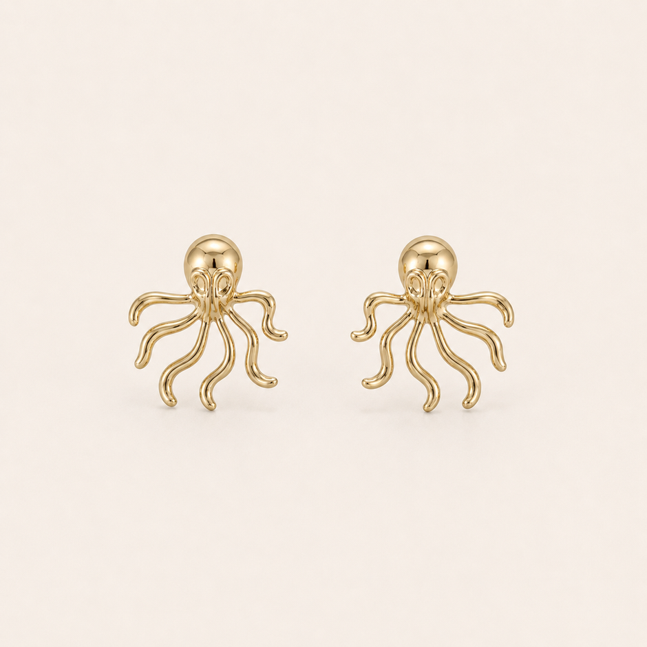 Octopus-inspired Golden Studs