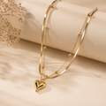 Aurielle Double Layer Heart Necklace