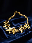 Golden Leaf Pearl Necklace