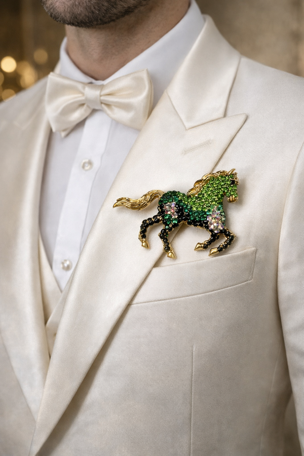 Emerald Stallion Brooch