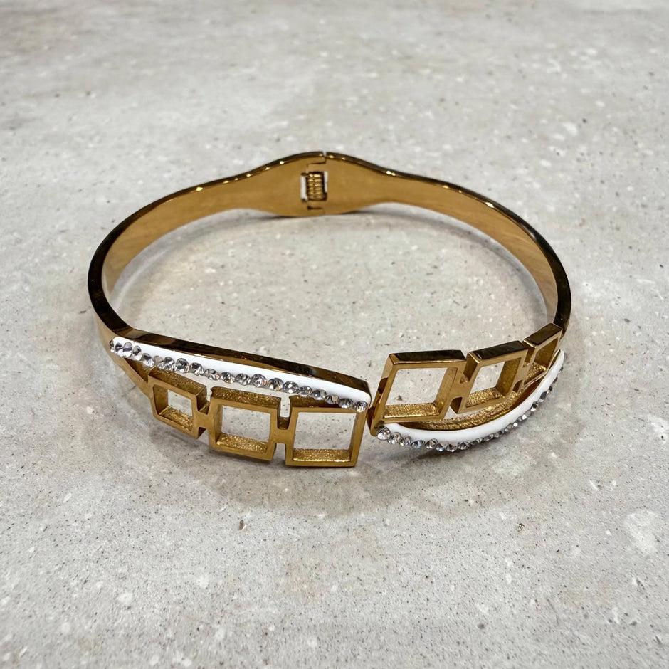 Aurora Geometric Gold Bangle