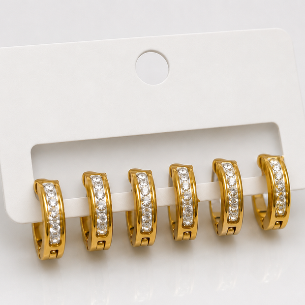 Crystal Curve Trio Studs