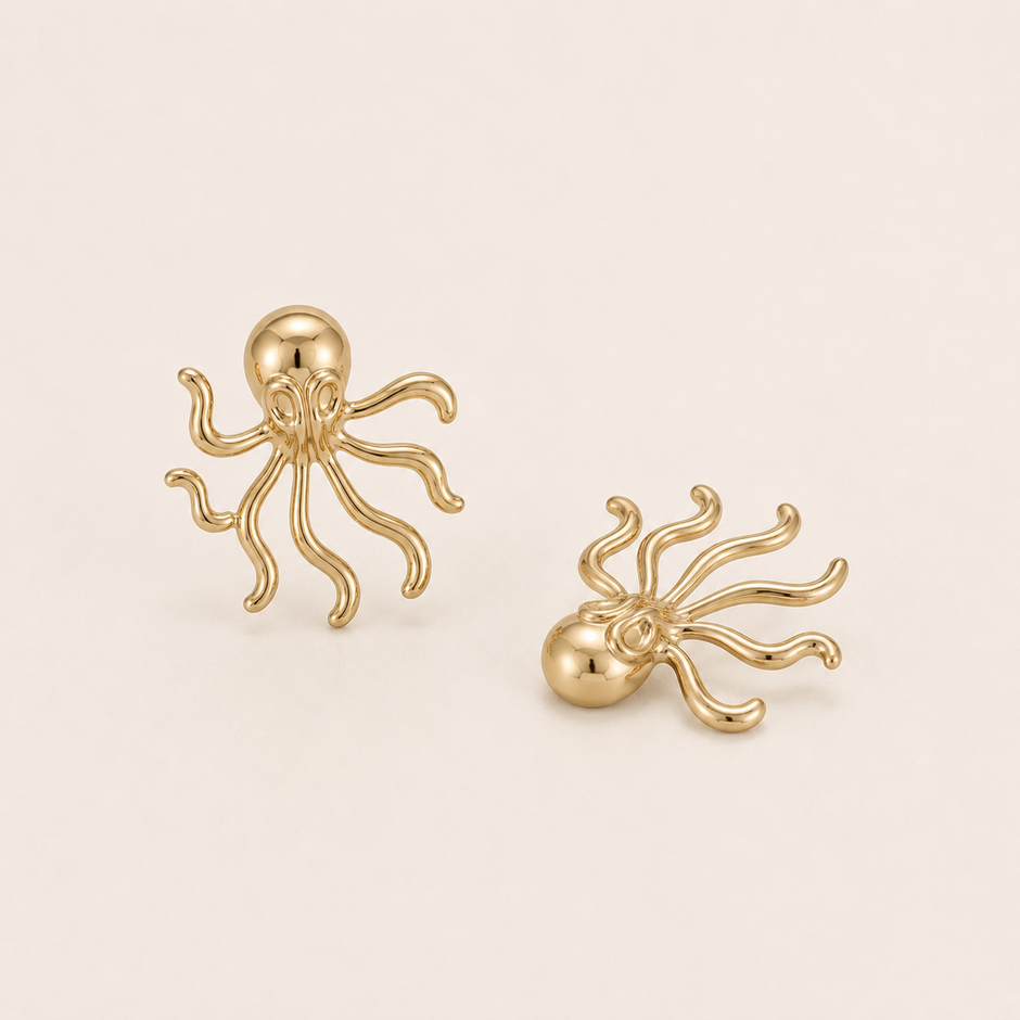 Octopus-inspired Golden Studs