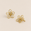 Clip-On Floral Drop Studs