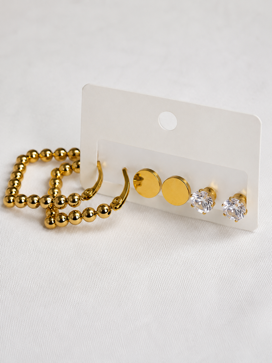 Golden Grace Trio Studs