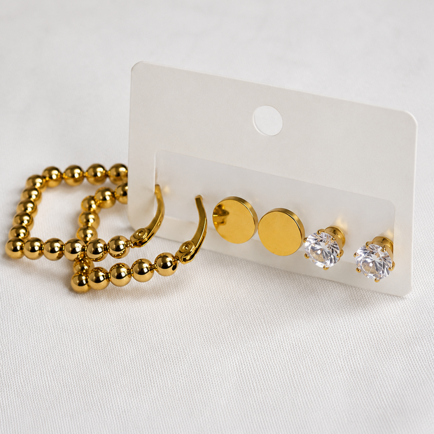 Golden Grace Trio Studs