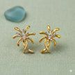 Dual Tone Silver Floral Studs
