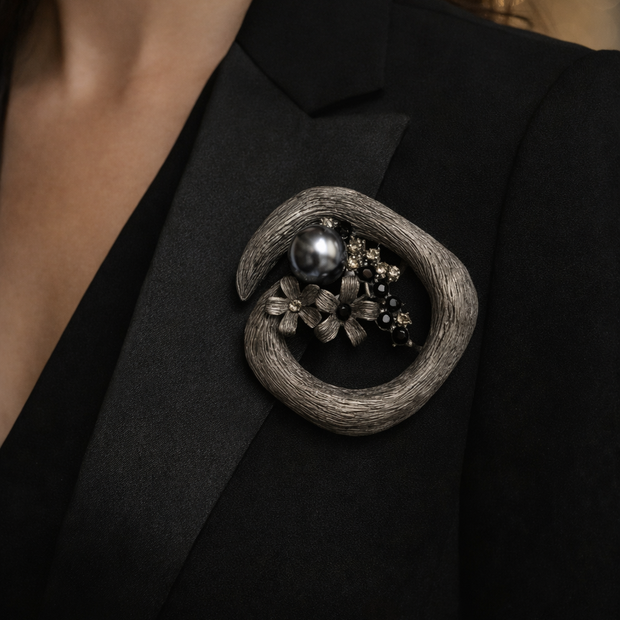 Midnight Bloom Brooch – Zevrra Luxe Edition