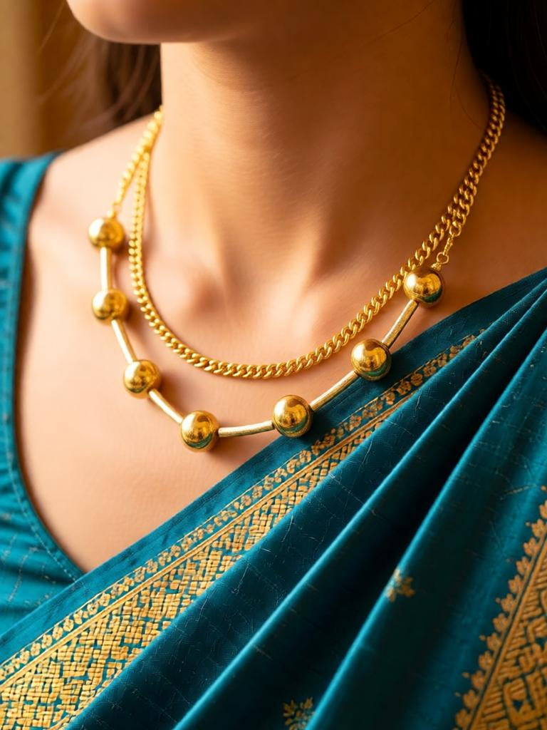 Golden Bead Harmony Necklace
