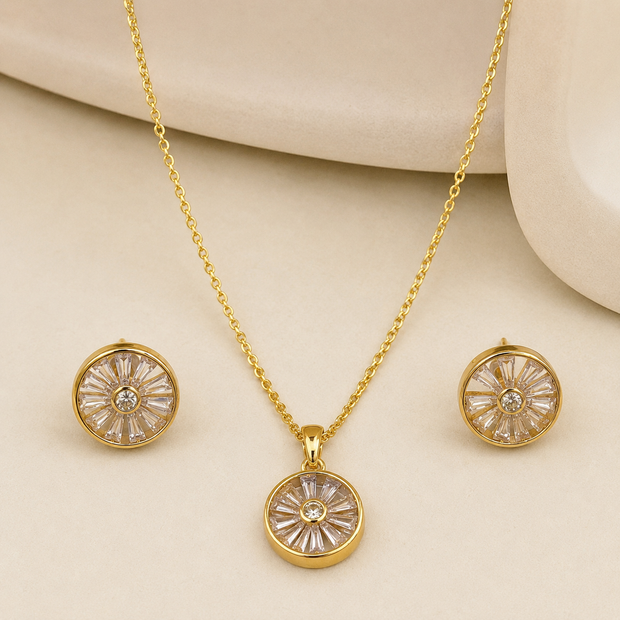 Glow Crystal Pendant and Earrings Set
