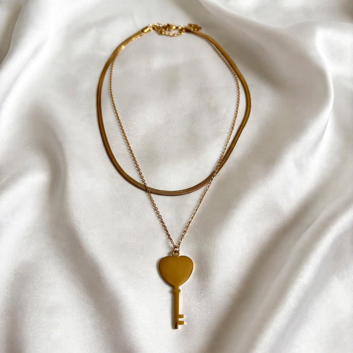 Key to My Heart Layered Pendant Necklace