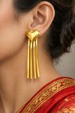 Golden Heart Cascade Earring