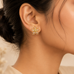 Clip-On Floral Drop Studs