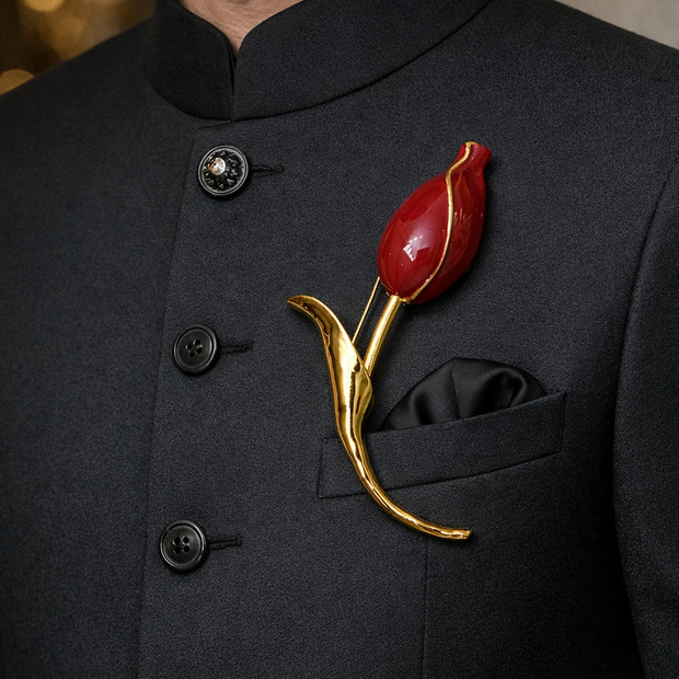 Crimson Grace Tulip Brooch