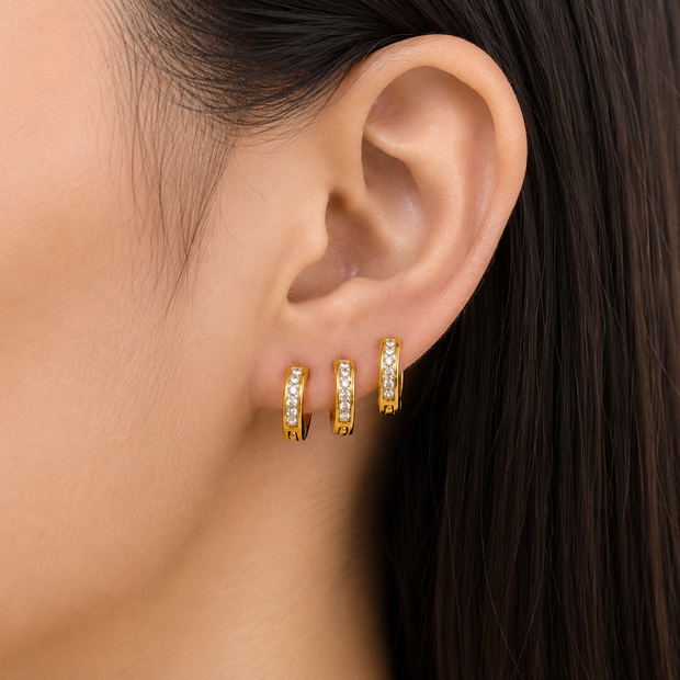 Crystal Curve Trio Studs
