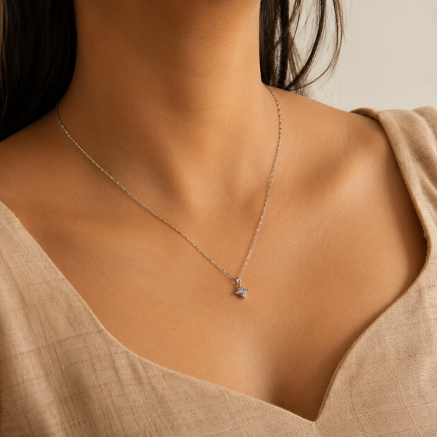 Celeste Silver Pendant Necklace