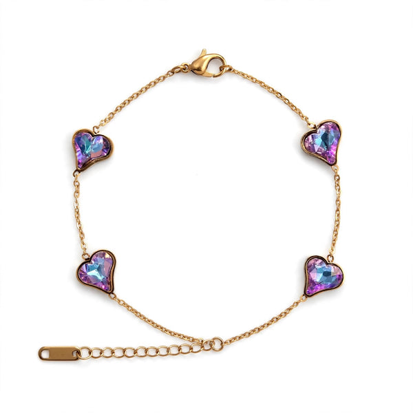 Ocean Aura Heart Link Bracelet