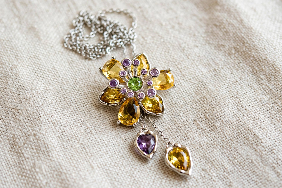Zevrra Luminary Floral Drop Chain