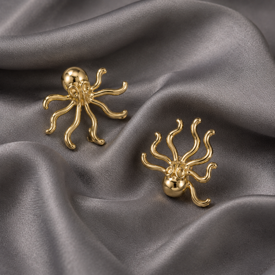 Octopus-inspired Golden Studs