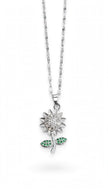 Sunflower Emerald-Leaf Pendant Necklace
