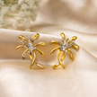 Dual Tone Silver Floral Studs