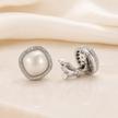 Sparkle Pearl Square Studs( CLIP-ON)