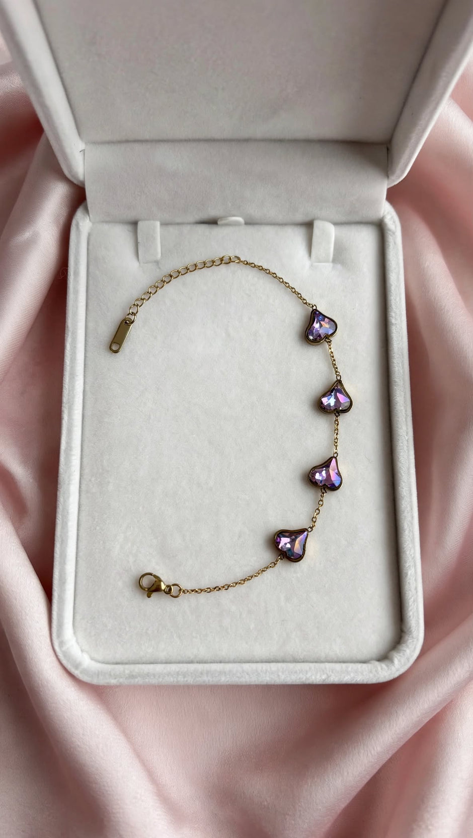 Ocean Aura Heart Link Bracelet