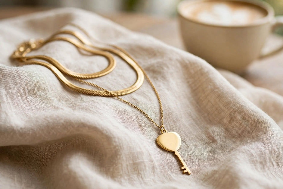 Key to My Heart Layered Pendant Necklace