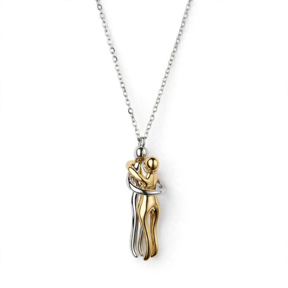 Living Couple Hug Pendant Necklace