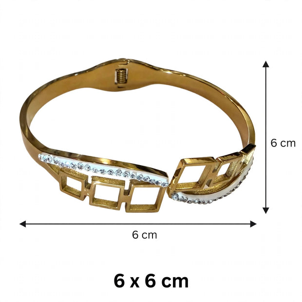 Aurora Geometric Gold Bangle