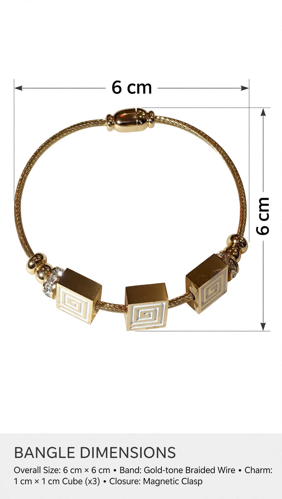 Elysian Greek Key Gold Bangle