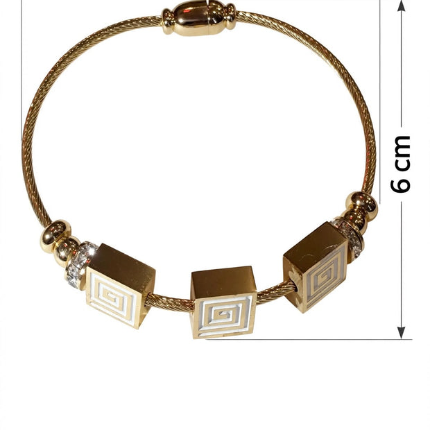 Elysian Greek Key Gold Bangle