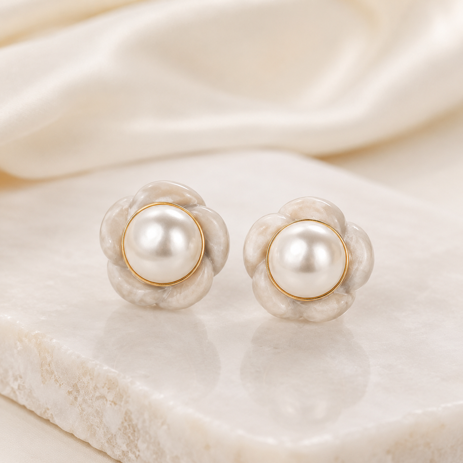 Bloom Pearl Studs