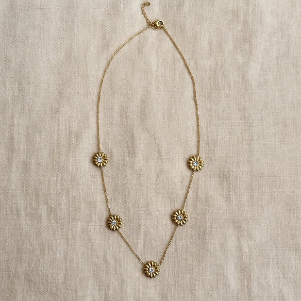 Golden Daisy Station Necklace