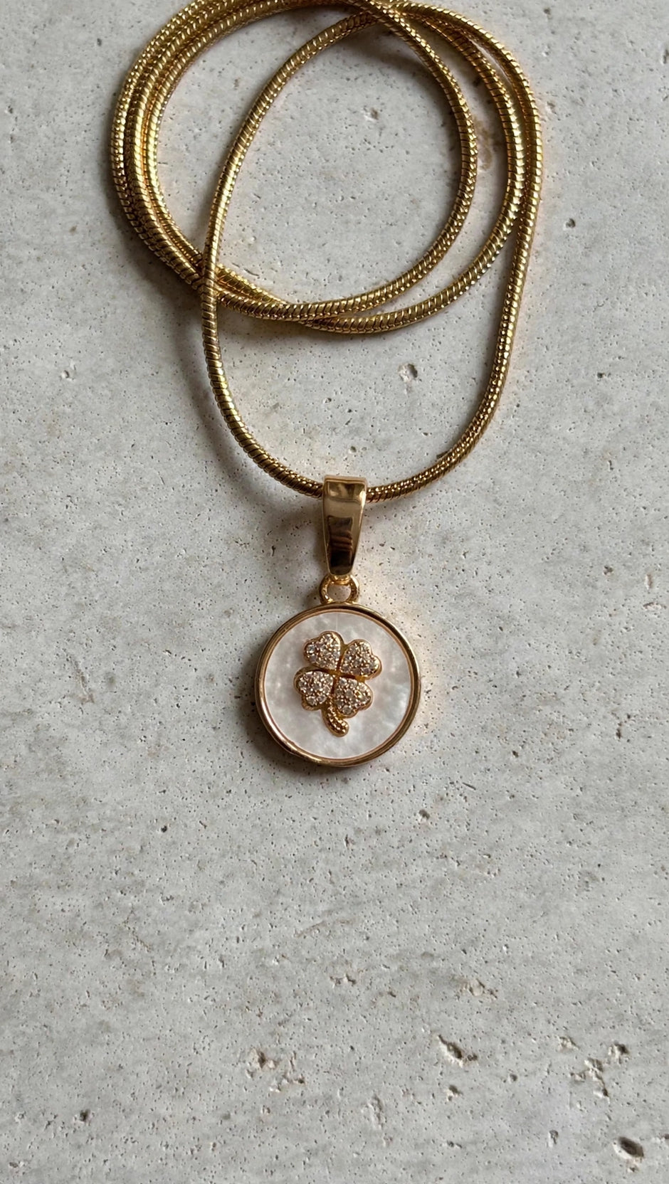 Celestial Four-Leaf Clover Coin Necklace