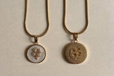 Celestial Four-Leaf Clover Coin Necklace