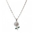 Sunflower Emerald-Leaf Pendant Necklace