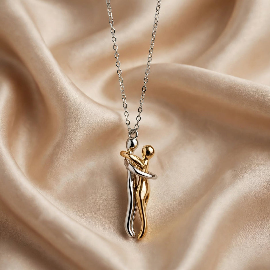 Living Couple Hug Pendant Necklace