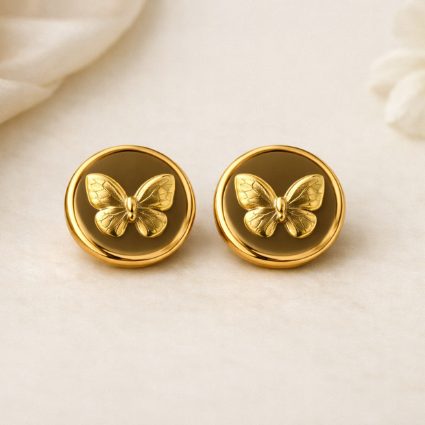 Butterfly Coin Style Studs
